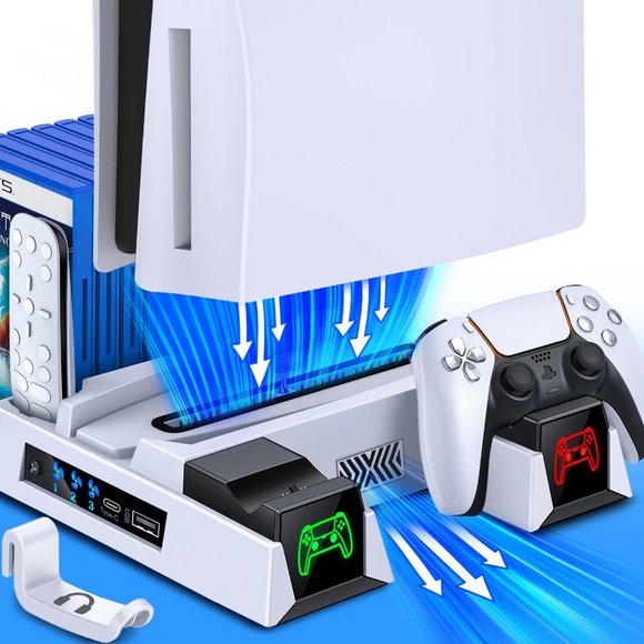 PS5 Controller Stand Cooling Fan with 3 Levels Adjustable Fans Speed,PS5 Acces